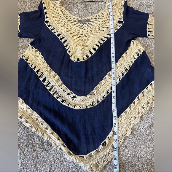 Umgee Crochet Tunic / Cover-Up Coverup BOHO size M - Picture 6 of 8